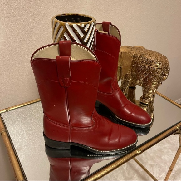 LAREDO 62312  Red Leather Roper Western Cowboy Boots - Picture 3 of 10